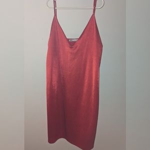 Red Satin Slip Dress ( Zara)